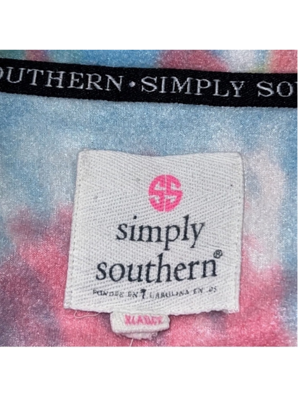 Simply Southern fleece pullover tie dye rainbow lightweight womens size XL EUC - Picture 5 of 12